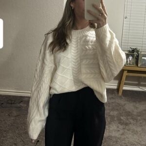 Abercrombie & Fitch Cable Crew Dolman Sweater L/XL